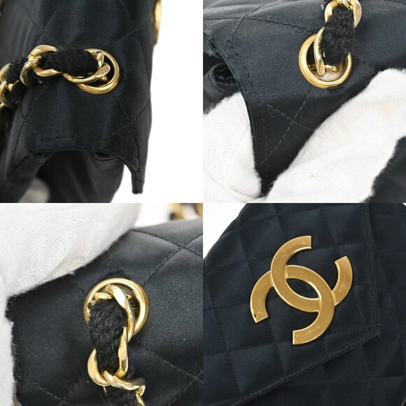 CHANEL CC Mini Matelasse Chain Shoulder Bag Satin Black GHW Vintage 648RL403 - Picture 7 of 16